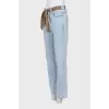 Blue jeans with belt