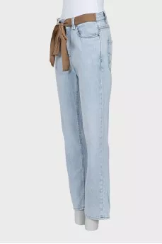Blue jeans with belt