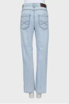 Blue jeans with belt