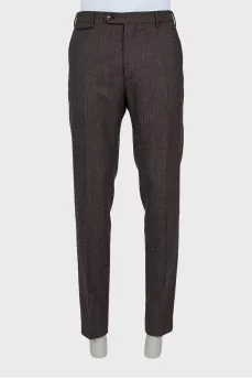 Men's Brown Wool Trousers