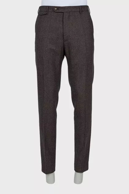 Men's Brown Wool Trousers
