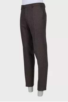 Men's Brown Wool Trousers
