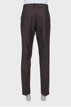 Men's Brown Wool Trousers