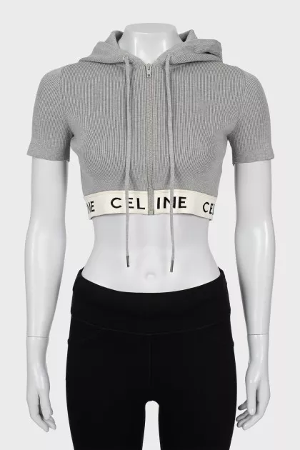 Cropped top with hood