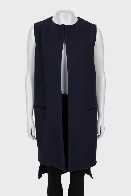 Long vest with pockets