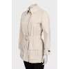 Jacket with patch pockets and buttons
