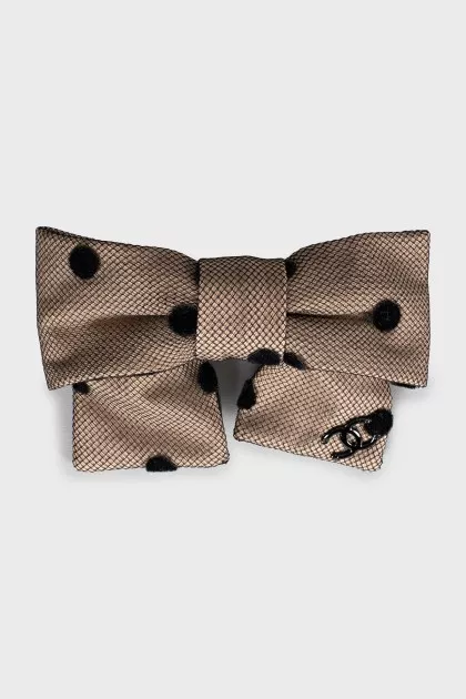 Textile hair clip-bow