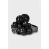 Ring with black beads