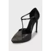 Leather shoes with silver fittings