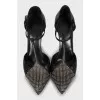 Leather shoes with silver fittings