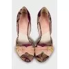 Textile shoes with gold print