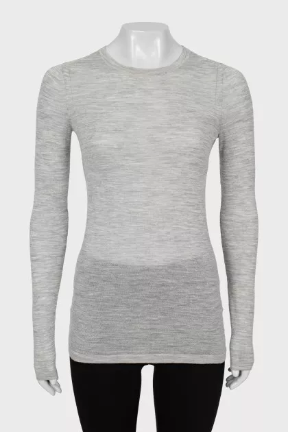 Gray wool long sleeve
