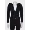 Wool jacket with voluminous frills