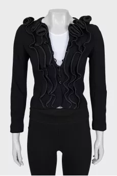 Wool jacket with voluminous frills