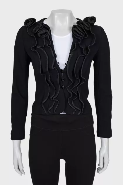 Wool jacket with voluminous frills
