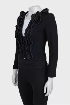 Wool jacket with voluminous frills