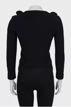 Wool jacket with voluminous frills