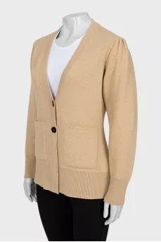 Fitted cardigan in beige