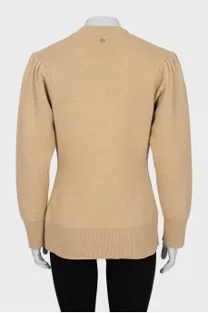 Fitted cardigan in beige