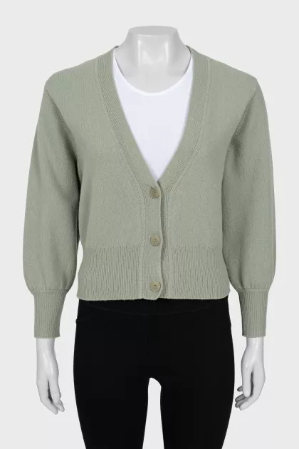 Cropped wool cardigan