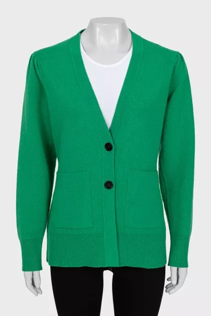 Green fitted cardigan