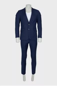 Men's blue wool suit