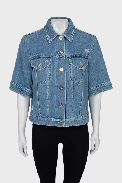 Denim jacket with 3/4 sleeves