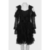 Silk dress with frills