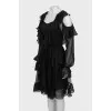 Silk dress with frills
