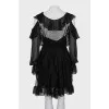 Silk dress with frills