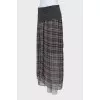 Silk checkered skirt