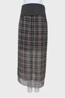 Silk checkered skirt