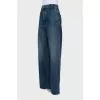 Wide leg jeans with distressed effect