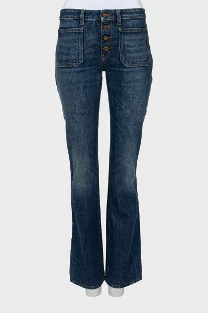 Low rise flared jeans
