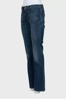 Low rise flared jeans