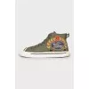 Men's textile sneakers with embroidery