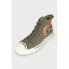 Men's textile sneakers with embroidery