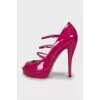 Pink patent leather sandals