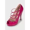 Pink patent leather sandals