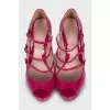 Pink patent leather sandals