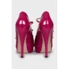 Pink patent leather sandals