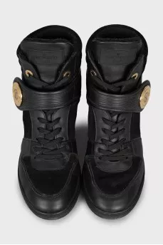Suede and leather boots