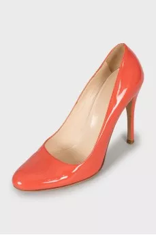 Orange Patent Leather shoes