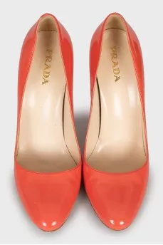 Orange Patent Leather shoes