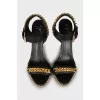 Wedge sandals with gold chain