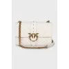 Leather bag with brand logo