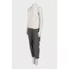 Jumpsuit with grey trousers and openwork top
