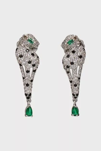 Stud earrings with rhinestones