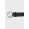Leather belt with signature monogram