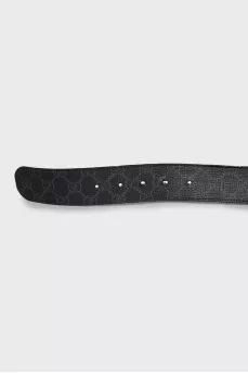 Leather belt with signature monogram